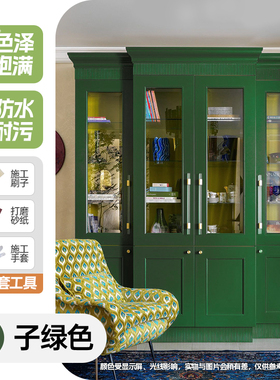 墨绿色木器漆木质家具翻新改色油漆木漆刷门大门自刷卧室门柜门漆