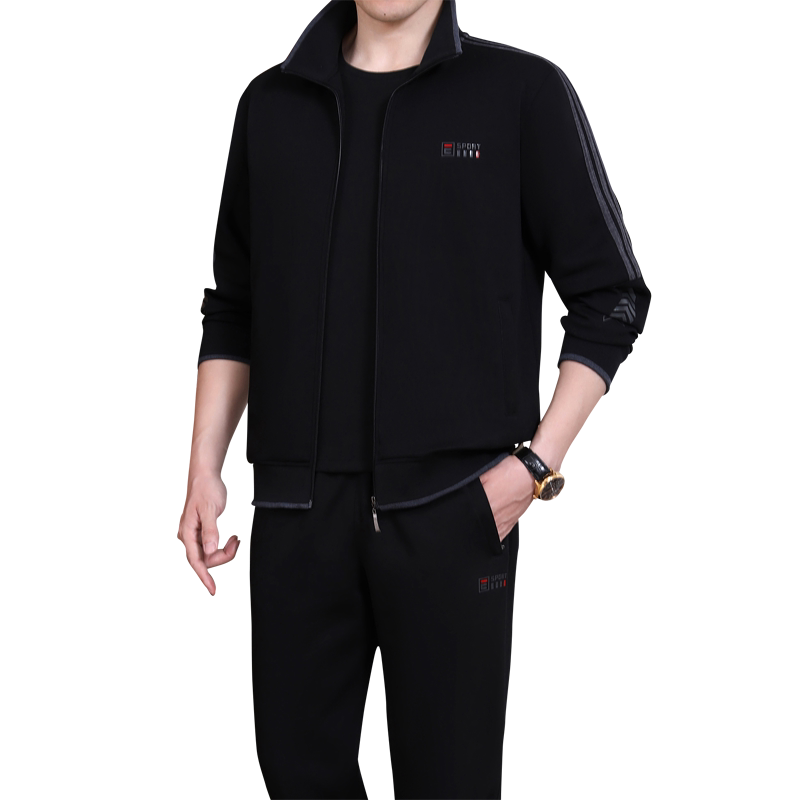 新款休闲运动服套装男春秋三件套