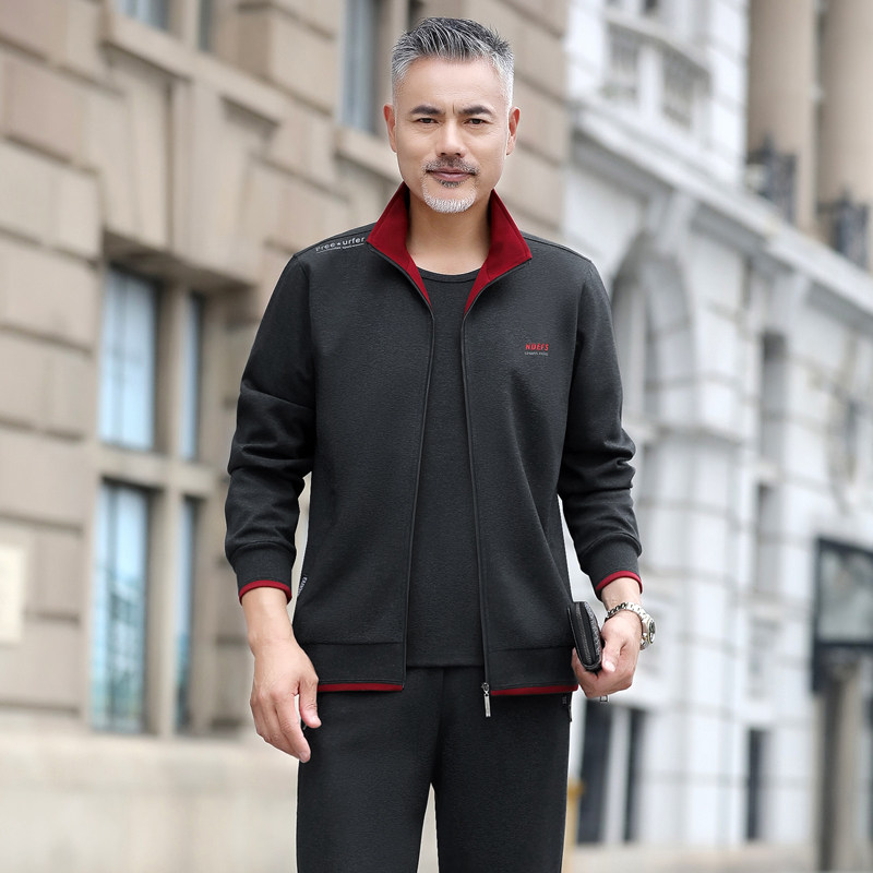 新款休闲运动服套装男春秋二件套