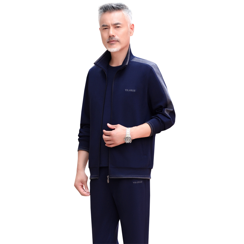 爸爸运动套装秋冬中年运动服男