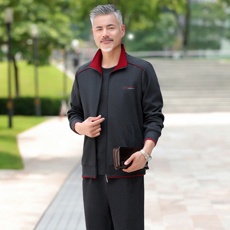新款休闲运动服套装男春秋二件套