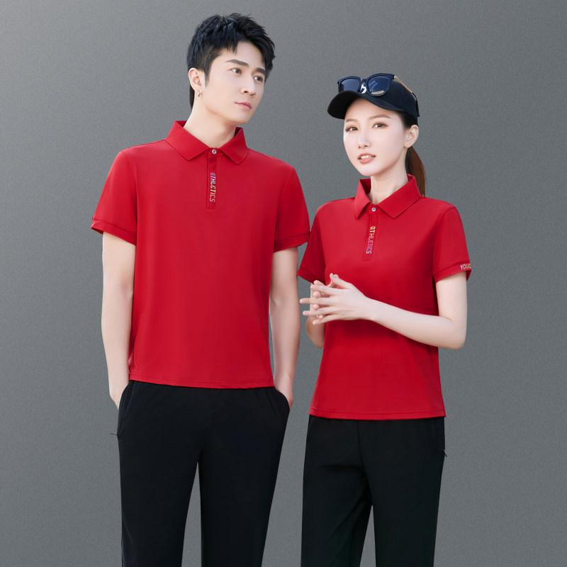 情侣装t血男女同款短袖带领体恤衫休闲运动Polo衫情侣跑步服