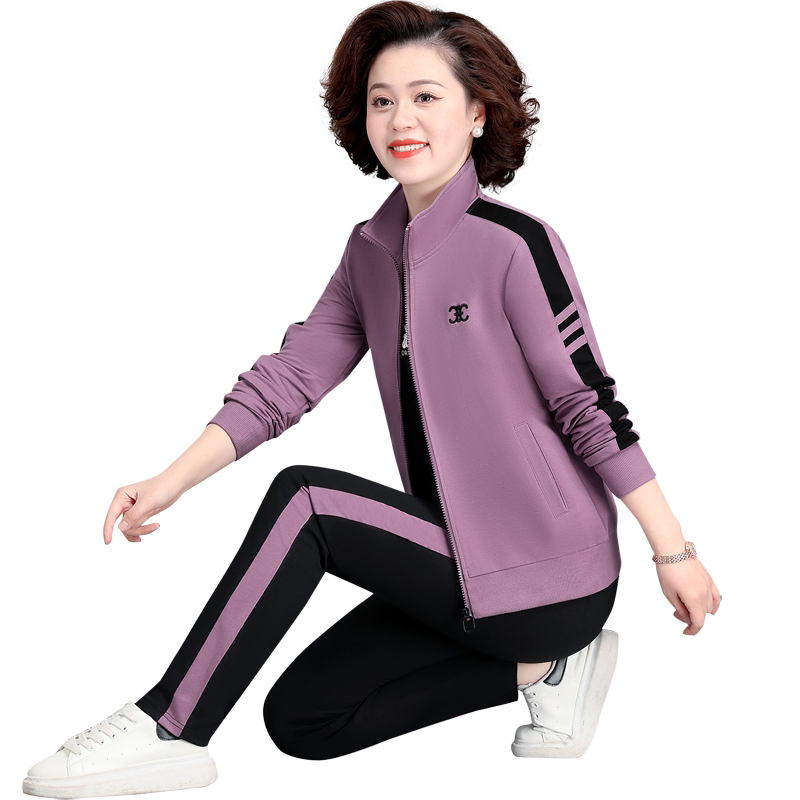 新款休闲运动服套装女春秋三件套
