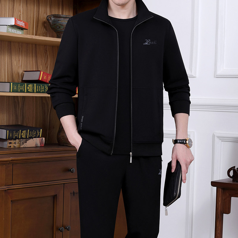 新款休闲运动服套装男春秋二件套