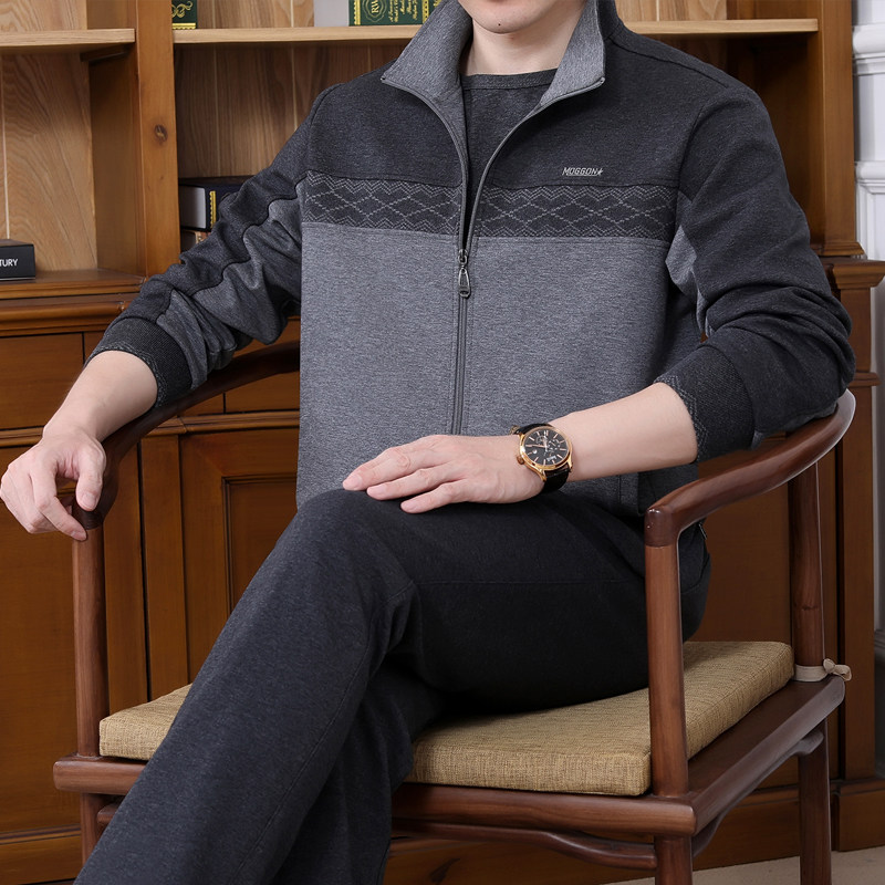 新款休闲运动服套装男春秋二件套