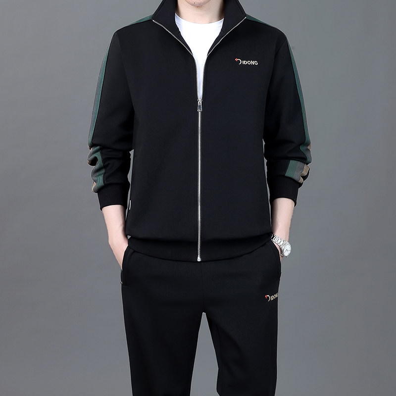 中老年运动套装男士春秋季2025新款爸爸装春装纯棉长袖休闲服男