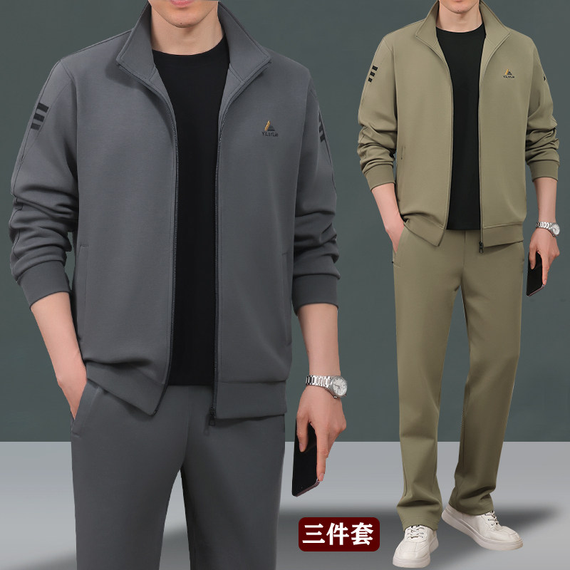 中老年男士运动套装春秋季