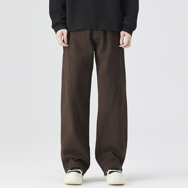 高个子加长裤子男美式弯刀牛仔裤男款夏季薄款直筒宽松镰刀休闲裤