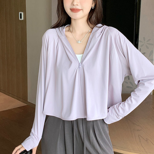 防晒衣女夏季斗篷款宽松轻薄款大帽檐防紫外线外套冰丝凉感防晒服