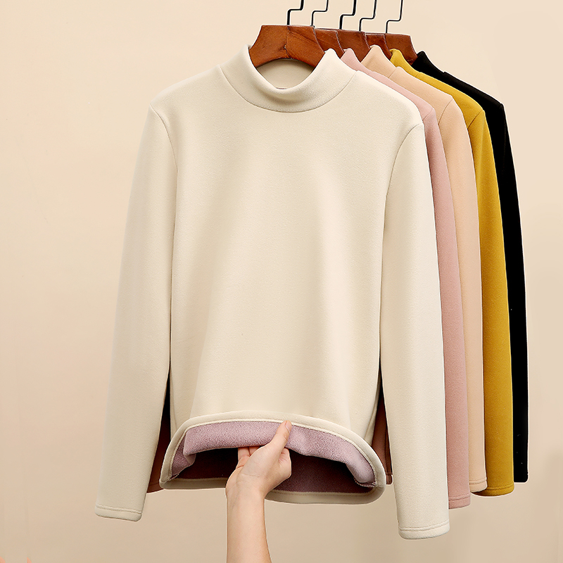 加绒德绒打底衫女秋冬高级感内搭