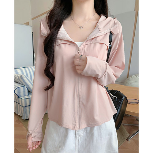 UPF99+冰丝防晒衣女夏季2026新款防紫外线户外连帽防晒服开衫外套