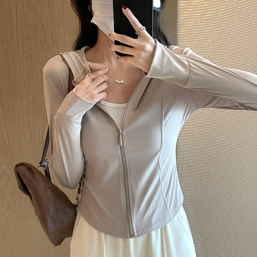 冰丝防晒衣女款夏季2026新款修身上衣防紫外线防晒服开衫瑜伽外套