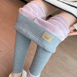 保暖棉裤 纯棉打底绒裤 秋裤 加绒加厚黑色高腰弹力大码 女外穿秋冬季