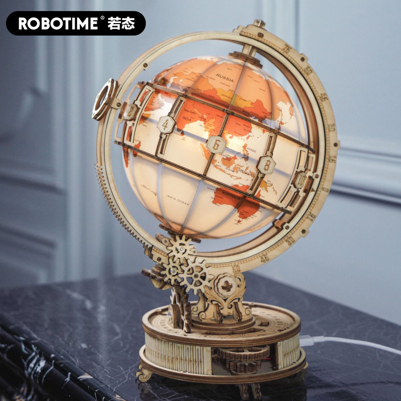 创意摆件若态地球仪3d拼图世界地图成人diy手工拼装模型积木玩具
