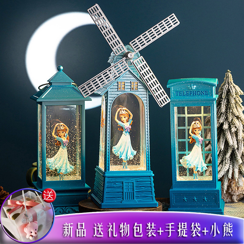 水晶球音乐盒爱莎公主八音盒冰雪奇缘女孩儿童生日礼物自动飘雪