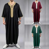 Thobe非洲阿拉伯男士 Islamic 长袍 Robe Arab Muslim Embroidery
