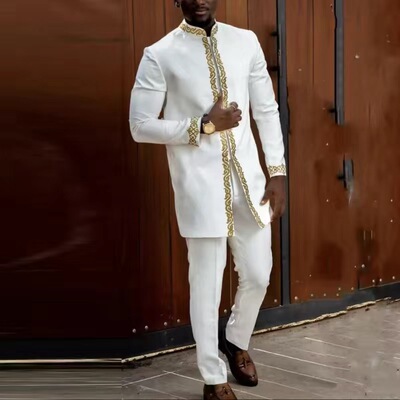 Dashiki非洲风格绣花男士两件套