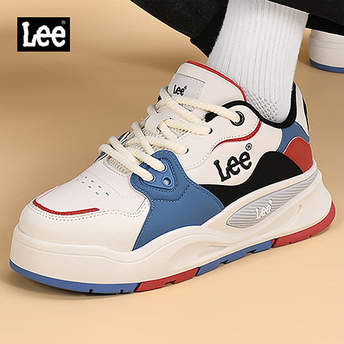 Lee厚底增高真皮板鞋男