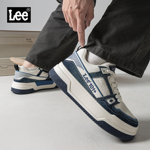 Lee透气厚底运动板鞋男