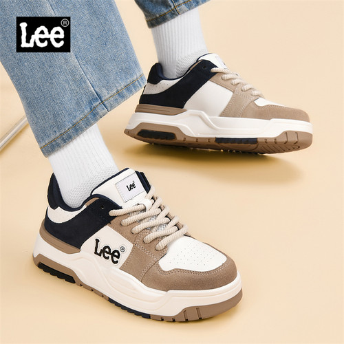 Lee男士拼色厚底休闲板鞋