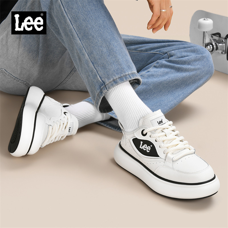 Lee男鞋2025春秋新款男生鞋子厚底增高小白鞋透气休闲男士板鞋潮,流行男鞋,休闲板鞋,淘宝优惠券,粉丝福利购,淘宝优惠卷