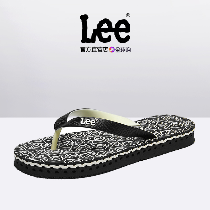 Lee轻弹满印人字拖男士