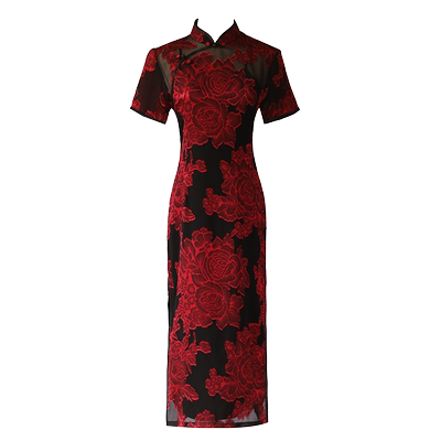 红色旗袍2024新款女夏季改良高考送考旗开得胜日常可穿长款连衣裙