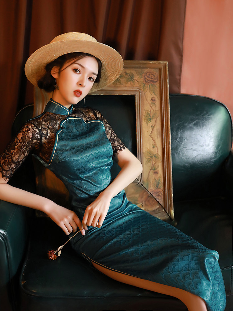 复古时尚旗袍2020新款气质优雅中长款老上海年轻款少女改良连衣裙