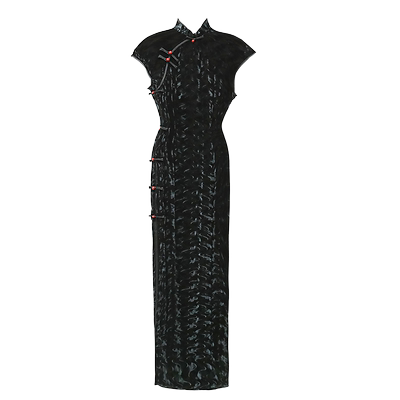 黑色丝绒旗袍2024新款女夏改良复古民国风女装日常可穿长款连衣裙