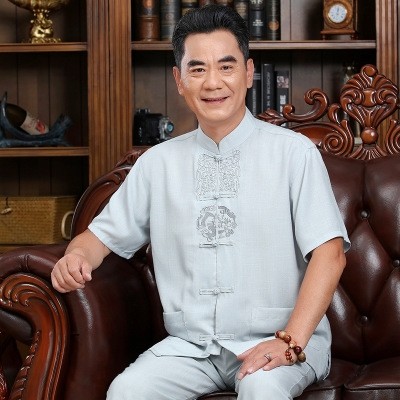 中国风亚麻70岁棉麻男短袖夏季套装男装中老年人唐服爸爸爷爷上衣|ruв категории Мужская одежда, национальная одежда - от Buy2taobao.com для оказания профессиональной услуги покупки агента Taobao