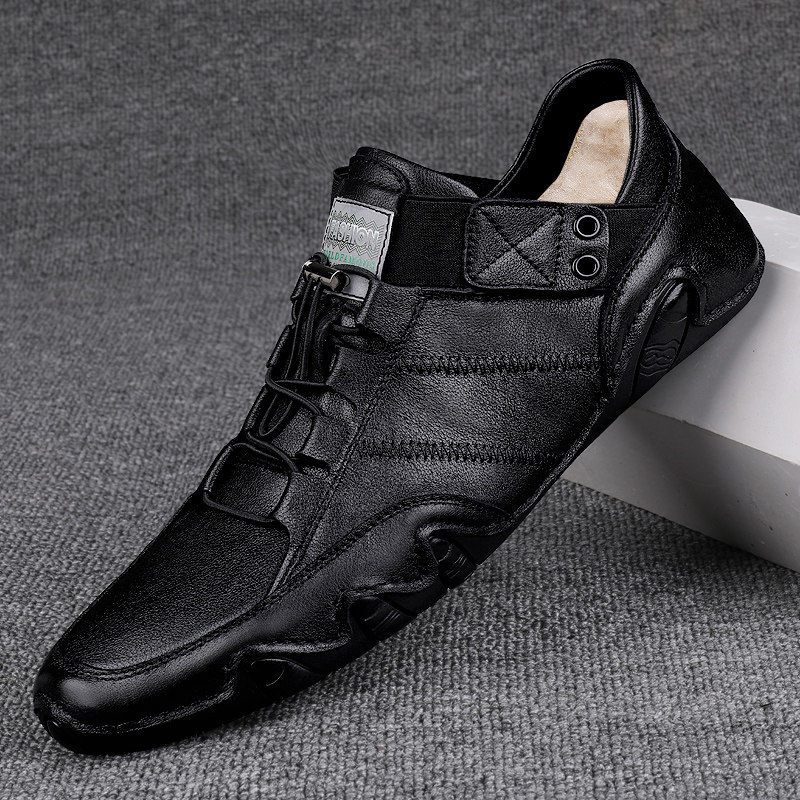 旗牌公牛男鞋清仓断码特价真皮休闲皮鞋男加绒保暖豆豆鞋潮小白鞋