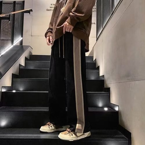 秋季港风ins潮流炸街直筒运动裤