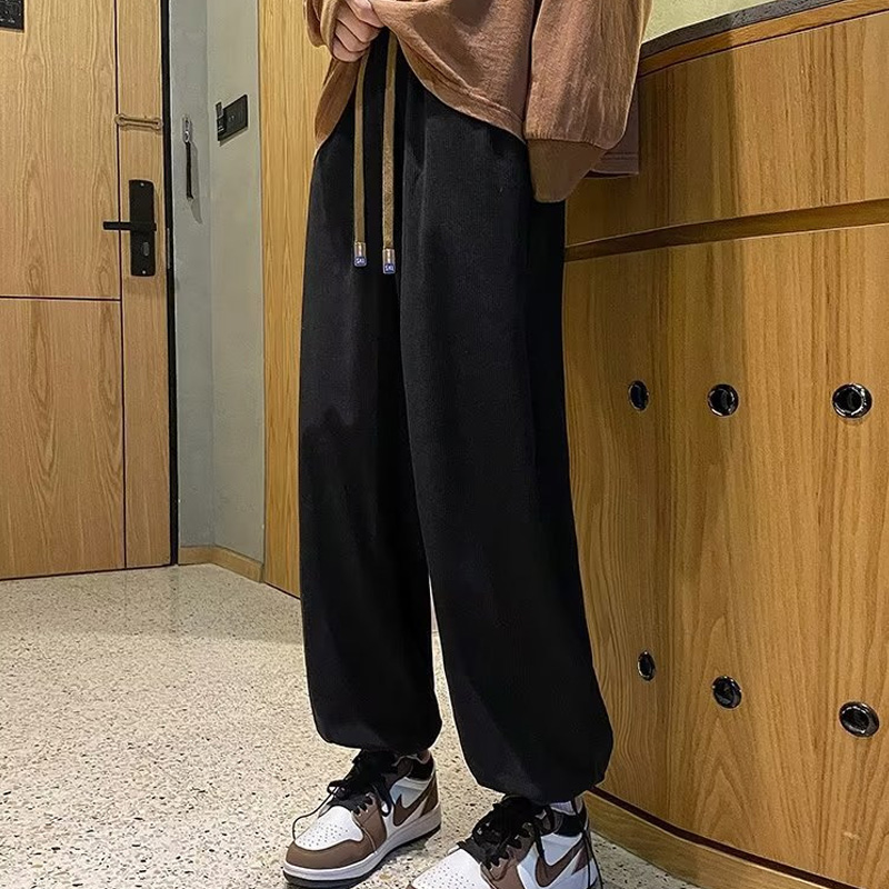 黑色休闲裤子宽松慵懒风夏天男款2025超火的卫裤新款今年流行爆款