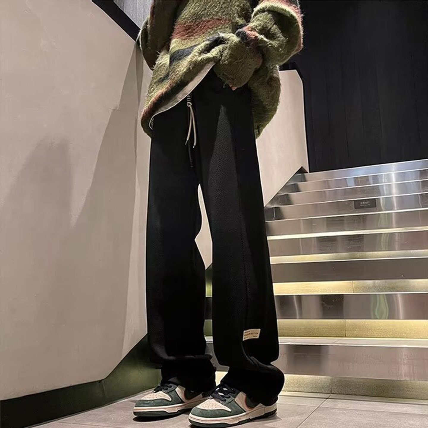男士夏日轻薄裤子黑色日系慵懒松弛感2025新款今年流行爆款休闲裤