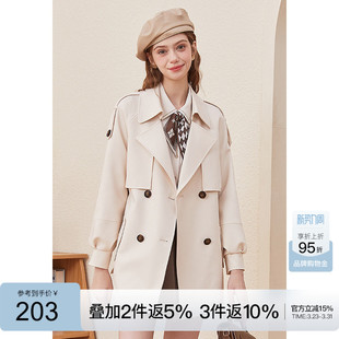 白色风衣外套女春秋小个子中长款 kbne气质春装新款英伦显瘦大衣