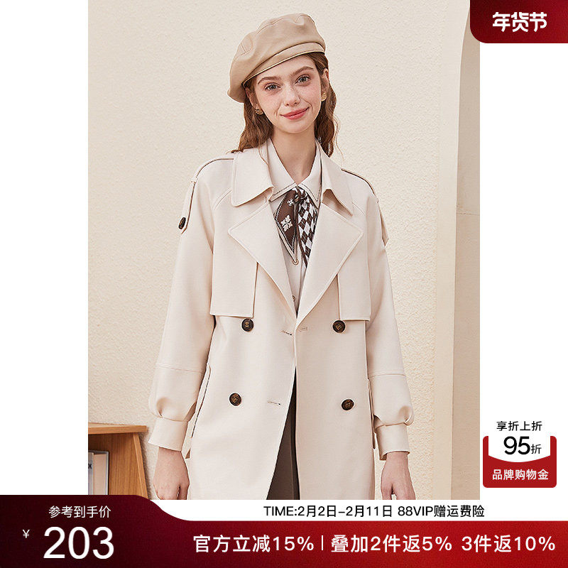 白色风衣外套女春秋小个子中长款 kbne气质春装新款英伦显瘦大衣