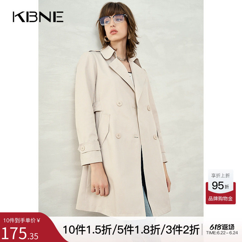 【商场同款】风衣外套女英伦风kbne2025春季新款高级感小个子大衣