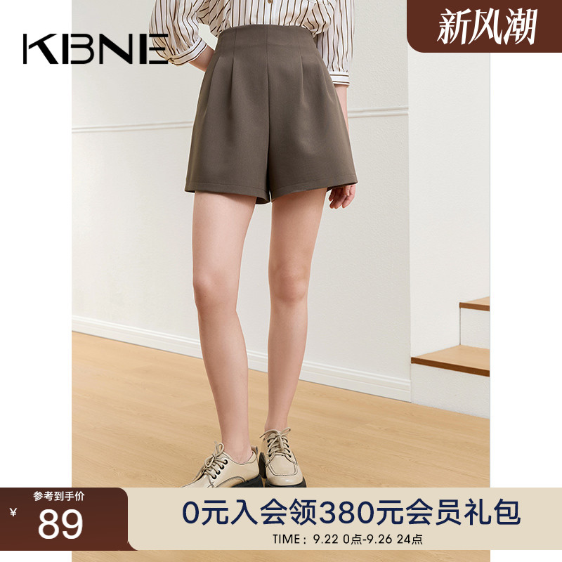 KBNE短裤女黑色裤子休闲裤2025夏季新款宽松慵懒风爆款西装阔腿裤