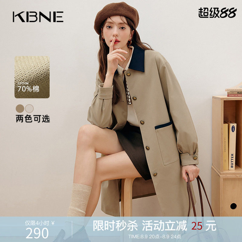 新款英伦风大衣小个子长款秋冬女