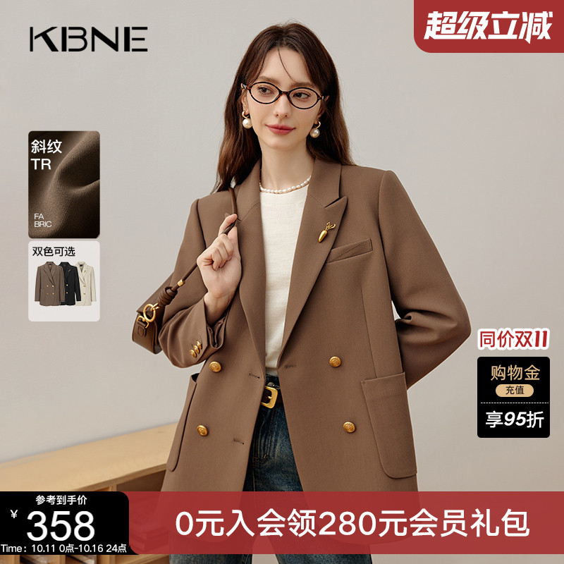 KBNE2025新款休闲职场通勤正装黑色时尚洋气时髦西装外套女春秋
