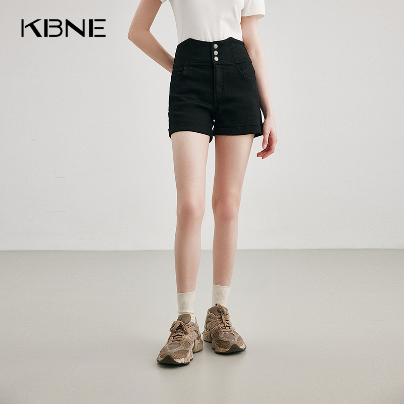 浅色高腰阔腿牛仔裤女