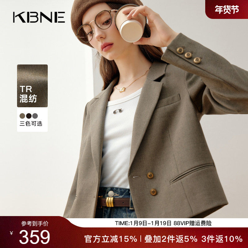 KBNE2025初秋新款休闲西装外套女小个子气质上衣通勤薄款西服外套