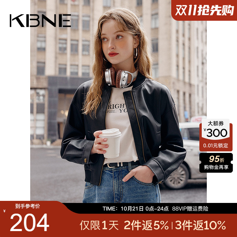 KBNE黑色皮衣外套女秋冬2025春季新款小个子爆款机车服今年流行