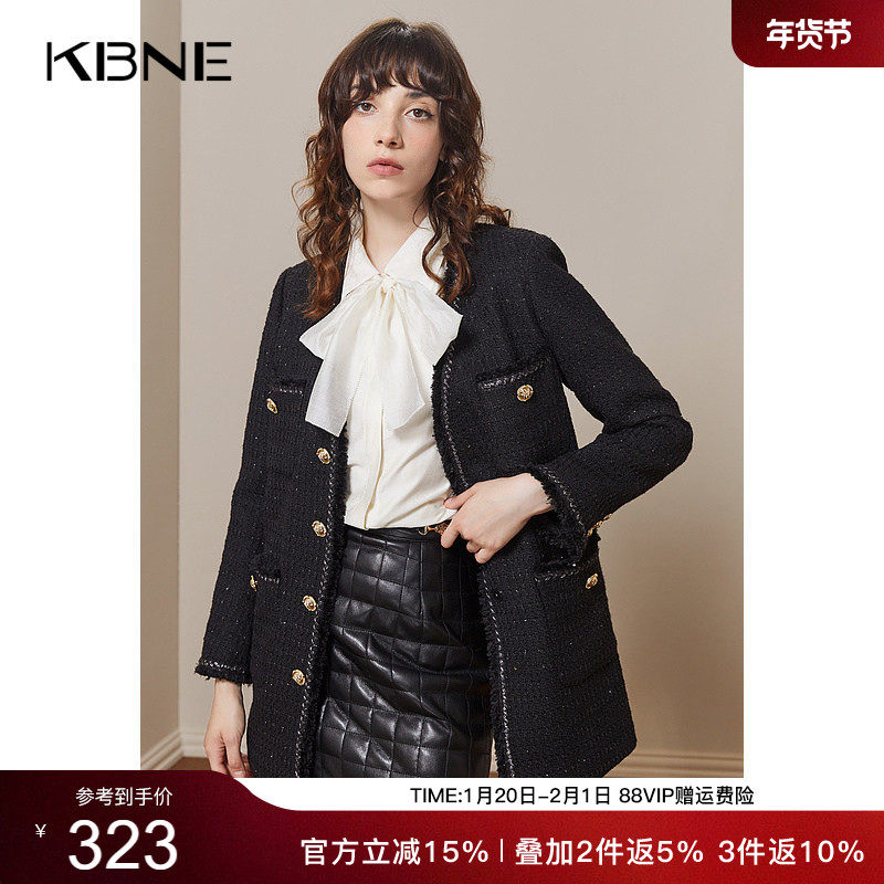 KBNE【商场同款】小香风毛呢外套女2025秋冬新款设计感小众大衣,女装/女士精品,毛呢外套,淘宝优惠券,粉丝福利购,淘宝优惠卷