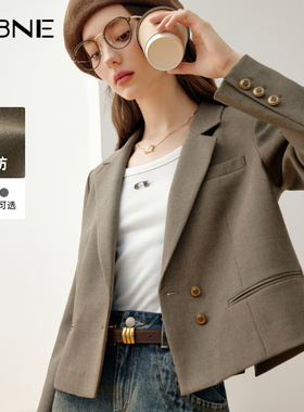 KBNE2025初秋新款休闲西装外套女小个子气质上衣通勤薄款西服外套