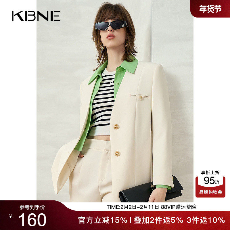 KBNE【商场同款】西装外套女设计感高级上衣2026春新款休闲小西服