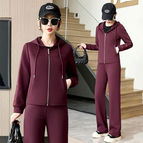 开运动套装女春秋季服新款时尚气87674061连帽衫外套休闲跑洋步两