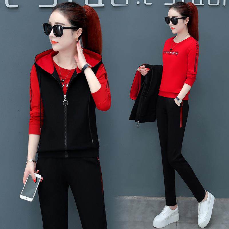 早秋运新套装女款韩版连三帽时尚洋气宽松卫衣休闲600454件动套春,运动服/休闲服装,运动套装,淘宝优惠券,粉丝福利购,淘宝优惠卷