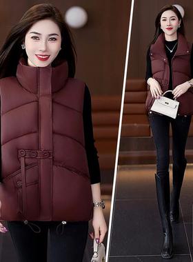 羽UUJ绒棉马短甲女秋冬季背新款洋气外小个子款马甲穿坎肩外套宽
