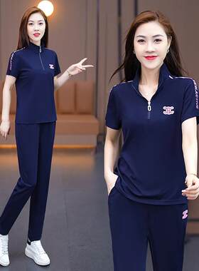 动套装夏季时运尚中77375021长袖欧货卫衣冰丝短休袖薄款闲服女两
